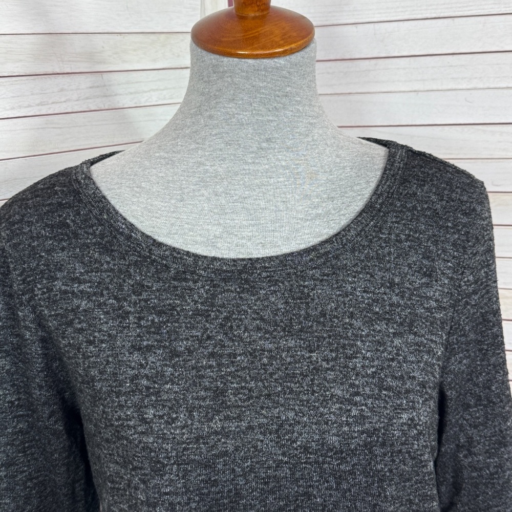Absolutely Famous Bishop Long Sleeve Knit Top Charcoal Grey Medium Dark Poet - Picture 5 of 12